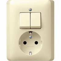 Gira System 55 Inb. combi serie + WCD+RA crème 017501