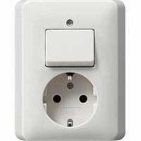 Gira System 55 Inb. combi wissel + WCD+RA zuiver wit 017603