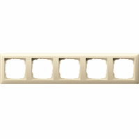 Gira System 55 Afdekraam 5-v crème glans 021501 afbeelding 2