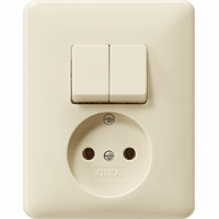 Gira System 55 Inb. combi serie + WCD crème 047501