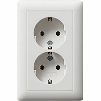 Gira System 55 Wandcontactdoos +RA 2-v zuiver wit mat 078204 afbeelding 2