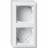 Gira System 55 Opbouwbehuizing 2-v afd.raam zuiver wit 106203
