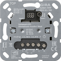 Gira Inb. Led dimmer univ. S3000 Komf. 2-v basiselement 540200 afbeelding 2