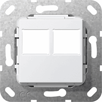 Gira System 55 Inb. 2 x Mod.Jack Lexcom-bus zuiver wit 562903 afbeelding 2
