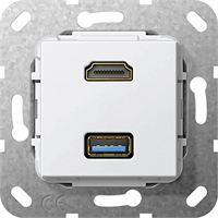 Gira Inb. USB-A 3.0+HDMI verloopkabel zuiver wit 567903 afbeelding 2