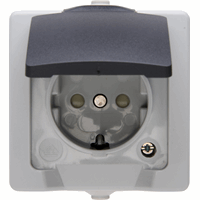 WCD RA 1v KV deksel IP44 opbouw grijs