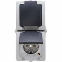 WCD RA 2v verticaal KV deksel IP44 opbouw grijs
