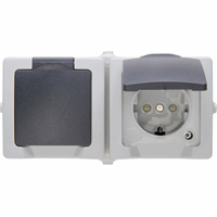 WCD RA 2v horizontaal KV deksel IP44 opbouw grijs