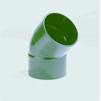 vacurain pvc slagvaste bocht 200 mm 2 x lijmmof groen 45 afbeelding 2