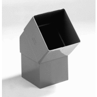pvc vierkante bocht 100x100 mm lijmmof verjongd spie 45 grijs