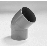 pvc bocht 70 mm mof verjongd spie 45 grijs afbeelding 2