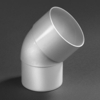 pvc bocht 80 mm mof verjongd spie 45 wit