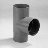 pvc t-stuk 100 mm 2 x mof verjongd spie 87.5 grijs