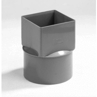 pvc verloopstuk vierkant op rond 80x103 mm lijmmof verjongd spie grijs