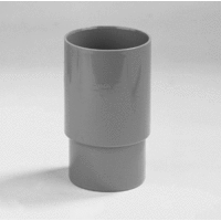pvc verlengde mof 80 mm mof verjongd spie grijs l=141 mm