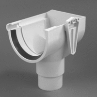 pvc einduitloop links 120 mm grijs