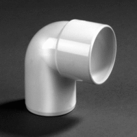 pvc korte bocht 40 mm lijmmof x spie 90 wit afbeelding 2