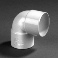 pvc korte bocht 32 mm 2 x lijmmof 90 wit