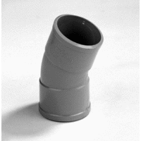pvc bocht 50 mm 2 x lijmmof 22.5 grijs afbeelding 2