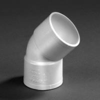 pvc bocht 50 mm 2 x lijmmof 45 wit afbeelding 2
