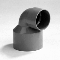 pvc verloop bocht 75x50 mm 2 x lijmmof 90 grijs afbeelding 2