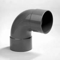 pvc bocht 110 mm 2 x lijmmof 90 grijs