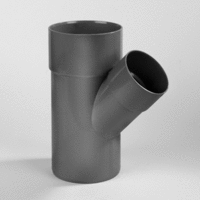 pvc verloop t-stuk 125x110 mm 2 x lijmmof 1 x spie 45 grijs afbeelding 2