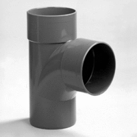 pvc stroom t-stuk 110 mm 2 x lijmmof 1 x spie 90 grijs afbeelding 2