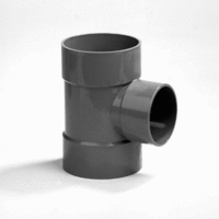 pvc verloop t-stuk 110x75 mm 3 x lijmmof 90 grijs afbeelding 2