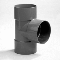pvc t-stuk 160 mm 3 x lijmmof 90 grijs afbeelding 2