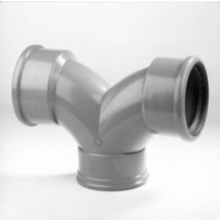pvc flexibele stroom t-stuk 125 mm 3 x mof 90 grijs manchet afbeelding 2