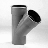 pvc t-stuk sn8 125 mm 2 x mof 1 x spie 45 grijs manchet afbeelding 2