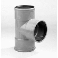 pvc t-stuk sn8 200 mm 3 x mof 90 grijs manchet