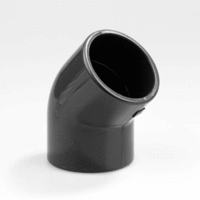 pvc knie pn16 125 mm 2 x lijmmof 45 grijs afbeelding 2