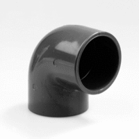 pvc knie pn16 160 mm 2 x lijmmof 90 grijs afbeelding 2