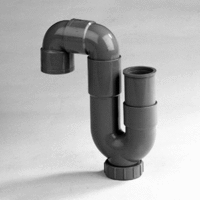 pvc universeel sifon dyka 40 mm grijs