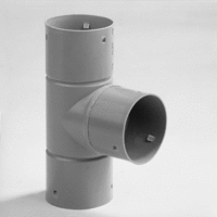pvc t-stuk 125 mm 3 x klikmof grijs afbeelding 2