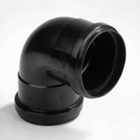 pp bocht 80mm 2x mof 90 zwart afbeelding 2