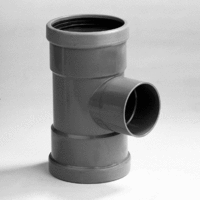 pvc t-stuk 110x75 mm 2 x mof 1 x lijmmof 88 grijs afbeelding 2