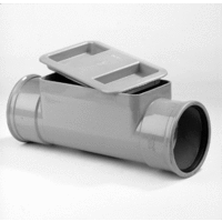 pvc ontstoppingsstuk met klemdeksel sn4 125 mm 2 x mof grijs manchet afbeelding 2