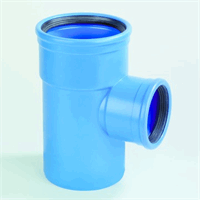 dykasono pvc verloop t-stuk 110x75 mm 2 x mof 1 x spie 90 blauw afbeelding 2
