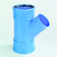 dykasono pvc verloop t-stuk 110x50 mm 2 x mof 1 x lijmmof 45 blauw afbeelding 2