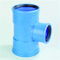 dykasono pvc verloop t-stuk 110x50 mm 3 x mof 90 blauw afbeelding 2