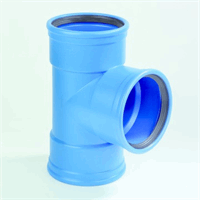 dykasono pvc t-stuk 110 mm 3 x mof 87.5 blauw afbeelding 2