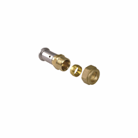 Henco messing pers press naar schroefkoppeling koperbuis 20x22mm afbeelding 2