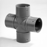 pvc kruisstuk 60 mm 4x klikmof grijs afbeelding 2