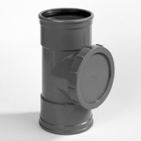 pvc ontstoppingsstuk met schroefdeksel 125 mm 2 x mof roodbruin afbeelding 2
