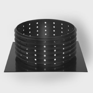 vacurain pp geperforeerde schacht + flens tbv groendaken 460 mm zwart afbeelding 2