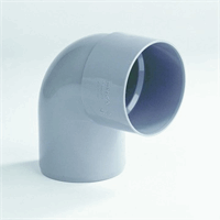 pvc korte bocht 90 mm lijmmof x spie 90 grijs afbeelding 2