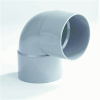pvc korte bocht 90 mm 2 x lijmmof 90 grijs